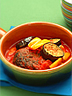 黒ゴマハンバーグと夏野菜のトマト煮